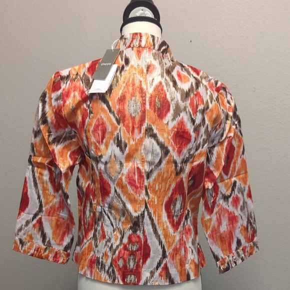 Women's Multicolor Patterned Jacket - Picture 3 of 8
